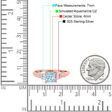 Art Deco Princess Cut Wedding Engagement Bridal Ring Baguette Round Simulated Cubic Zirconia 925 Sterling Silver