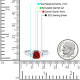 Art Deco Princess Cut Wedding Engagement Bridal Ring Baguette Round Simulated Cubic Zirconia 925 Sterling Silver