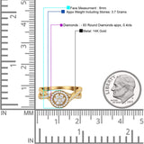 14K Gold 0.4ct Round 8mm G SI Diamond Twisted Band Engagement Wedding Ring