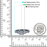 Halo Art Deco Ring Round Wedding Engagement Infinity Band Pave Simulated Cubic Zirconia 925 Sterling Silver (6mm)