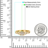 Halo Art Deco Ring Round Wedding Engagement Infinity Band Pave Simulated Cubic Zirconia 925 Sterling Silver (6mm)