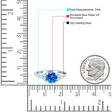 Art Deco Engagement Ring Round Simulated Cubic Zirconia 925 Sterling Silver