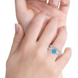 Art Deco Two Piece Wedding Ring Simulated Cubic Zirconia 925 Sterling Silver