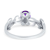 Oval Solitaire Art Deco Wedding Ring Simulated Cubic Zirconia 925 Sterling Silver