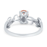 Oval Solitaire Art Deco Wedding Ring Simulated Cubic Zirconia 925 Sterling Silver