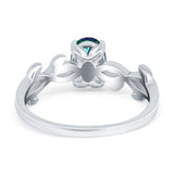 Oval Solitaire Art Deco Wedding Ring Simulated Cubic Zirconia 925 Sterling Silver