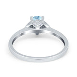 Art Deco Teardrop Engagement Ring Simulated Cubic Zirconia 925 Sterling Silver