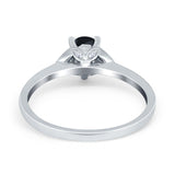 Art Deco Teardrop Engagement Ring Simulated Cubic Zirconia 925 Sterling Silver