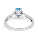 Art Deco Teardrop Engagement Ring Simulated Cubic Zirconia 925 Sterling Silver
