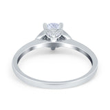 Art Deco Teardrop Engagement Ring Simulated Cubic Zirconia 925 Sterling Silver