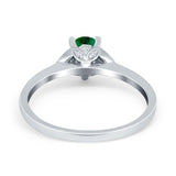 Art Deco Teardrop Engagement Ring Simulated Cubic Zirconia 925 Sterling Silver