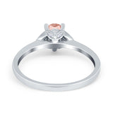 Art Deco Teardrop Engagement Ring Simulated Cubic Zirconia 925 Sterling Silver