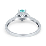 Art Deco Teardrop Engagement Ring Simulated Cubic Zirconia 925 Sterling Silver