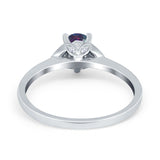 Art Deco Teardrop Engagement Ring Simulated Cubic Zirconia 925 Sterling Silver