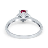 Art Deco Teardrop Engagement Ring Simulated Cubic Zirconia 925 Sterling Silver