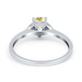 Art Deco Teardrop Engagement Ring Simulated Cubic Zirconia 925 Sterling Silver
