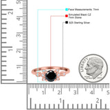 Vintage Style Round Simulated Cubic Zirconia Wedding Ring 925 Sterling Silver