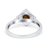 Round Solitaire Engagement Ring Simulated Cubic Zirconia 925 Sterling Silver