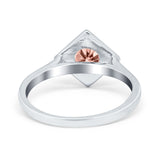 Round Solitaire Engagement Ring Simulated Cubic Zirconia 925 Sterling Silver