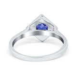 Round Solitaire Engagement Ring Simulated Cubic Zirconia 925 Sterling Silver