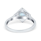 Round Solitaire Engagement Ring Simulated Cubic Zirconia 925 Sterling Silver