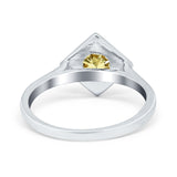 Round Solitaire Engagement Ring Simulated Cubic Zirconia 925 Sterling Silver