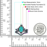 Two Piece Art Deco Engagement Ring Simulated Cubic Zirconia 925 Sterling Silver