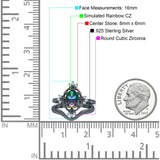 Two Piece Art Deco Engagement Ring Simulated Cubic Zirconia 925 Sterling Silver
