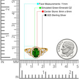 Oval Art Deco Engagement Ring Round Simulated Cubic Zirconia 925 Sterling Silver