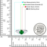 Filigree Wedding Ring Round Simulated Cubic Zirconia 925 Sterling Silver