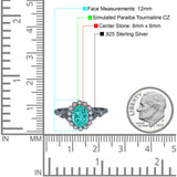 Vintage Oval Engagement Ring Simulated Cubic Zirconia 925 Sterling Silver