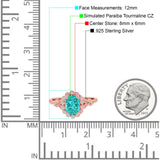 Vintage Oval Engagement Ring Simulated Cubic Zirconia 925 Sterling Silver