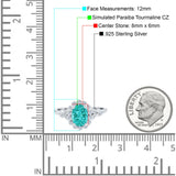 Vintage Oval Engagement Ring Simulated Cubic Zirconia 925 Sterling Silver