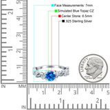 Filigree Art Deco Wedding Ring Round Simulated Cubic Zirconia 925 Sterling Silver