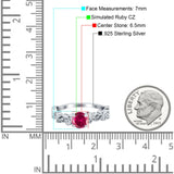 Filigree Art Deco Wedding Ring Round Simulated Cubic Zirconia 925 Sterling Silver