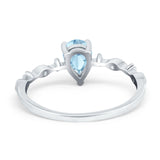 Teardrop Wedding Ring Simulated Cubic Zirconia 925 Sterling Silver