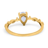Teardrop Wedding Ring Simulated Cubic Zirconia 925 Sterling Silver