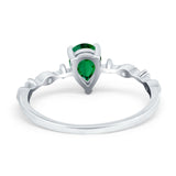 Teardrop Wedding Ring Simulated Cubic Zirconia 925 Sterling Silver