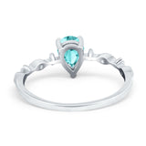 Teardrop Wedding Ring Simulated Cubic Zirconia 925 Sterling Silver