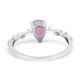Teardrop Wedding Ring Simulated Cubic Zirconia 925 Sterling Silver