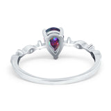 Teardrop Wedding Ring Simulated Cubic Zirconia 925 Sterling Silver