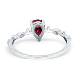 Teardrop Wedding Ring Simulated Cubic Zirconia 925 Sterling Silver