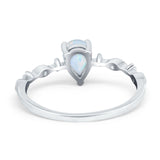 Teardrop Wedding Ring Simulated Cubic Zirconia 925 Sterling Silver