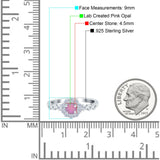 Vintage Style Engagement Ring Round Simulated Cubic Zirconia 925 Sterling Silver