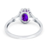 Vintage Style Wedding Ring Round Simulated Cubic Zirconia 925 Sterling Silver