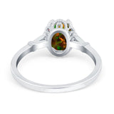 Vintage Style Wedding Ring Round Simulated Cubic Zirconia 925 Sterling Silver