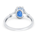Vintage Style Wedding Ring Round Simulated Cubic Zirconia 925 Sterling Silver