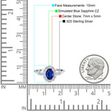 Art Deco Engagement Ring Oval Simulated Cubic Zirconia 925 Sterling Silver