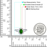 Art Deco Engagement Ring Oval Simulated Cubic Zirconia 925 Sterling Silver