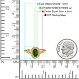 Art Deco Engagement Ring Oval Simulated Cubic Zirconia 925 Sterling Silver